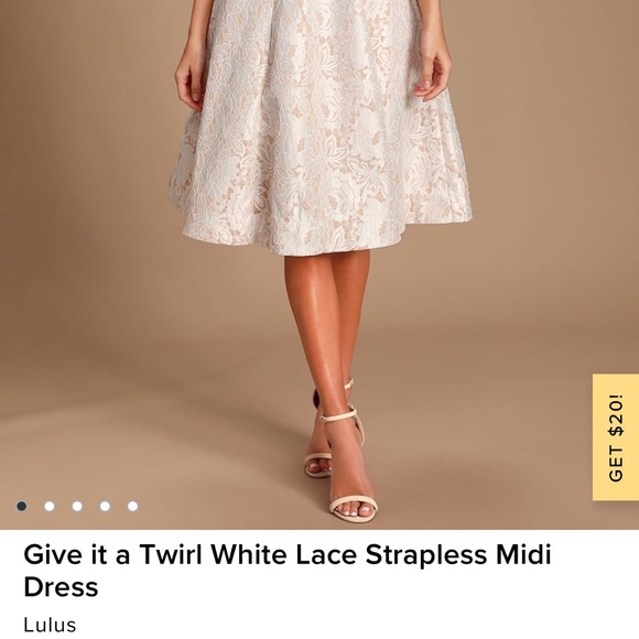 Lulus Give It A Twirl White Lace Strapless Dress - Picture 5 of 8